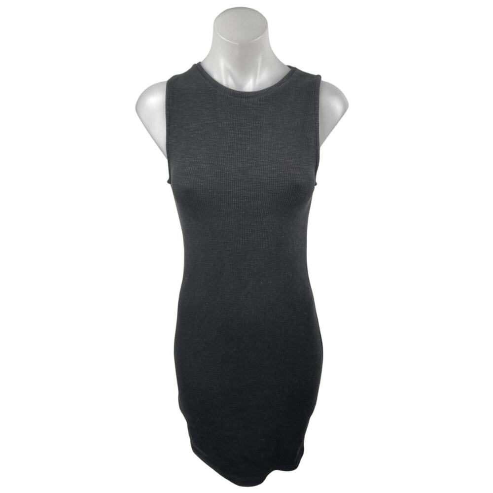 Zara Women's Black Sleeveless Stretch Knit Mini Bodycon Sweater Tank Dress Sz M